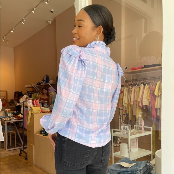 Selkie Victorian Tux Blouse in Cindy Plaid sz Medium BNWT - Picture 4 of 7